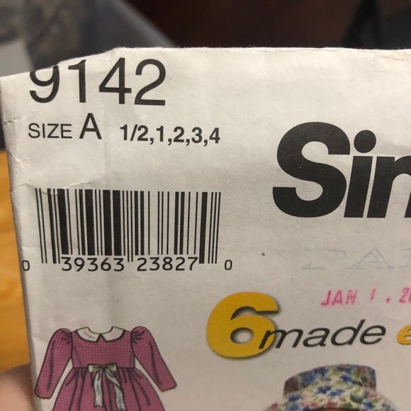 Vintage Simplicity Pattern 9142 6 outfits for toddler girl, Dress and BloomersS - Picture 6 of 6